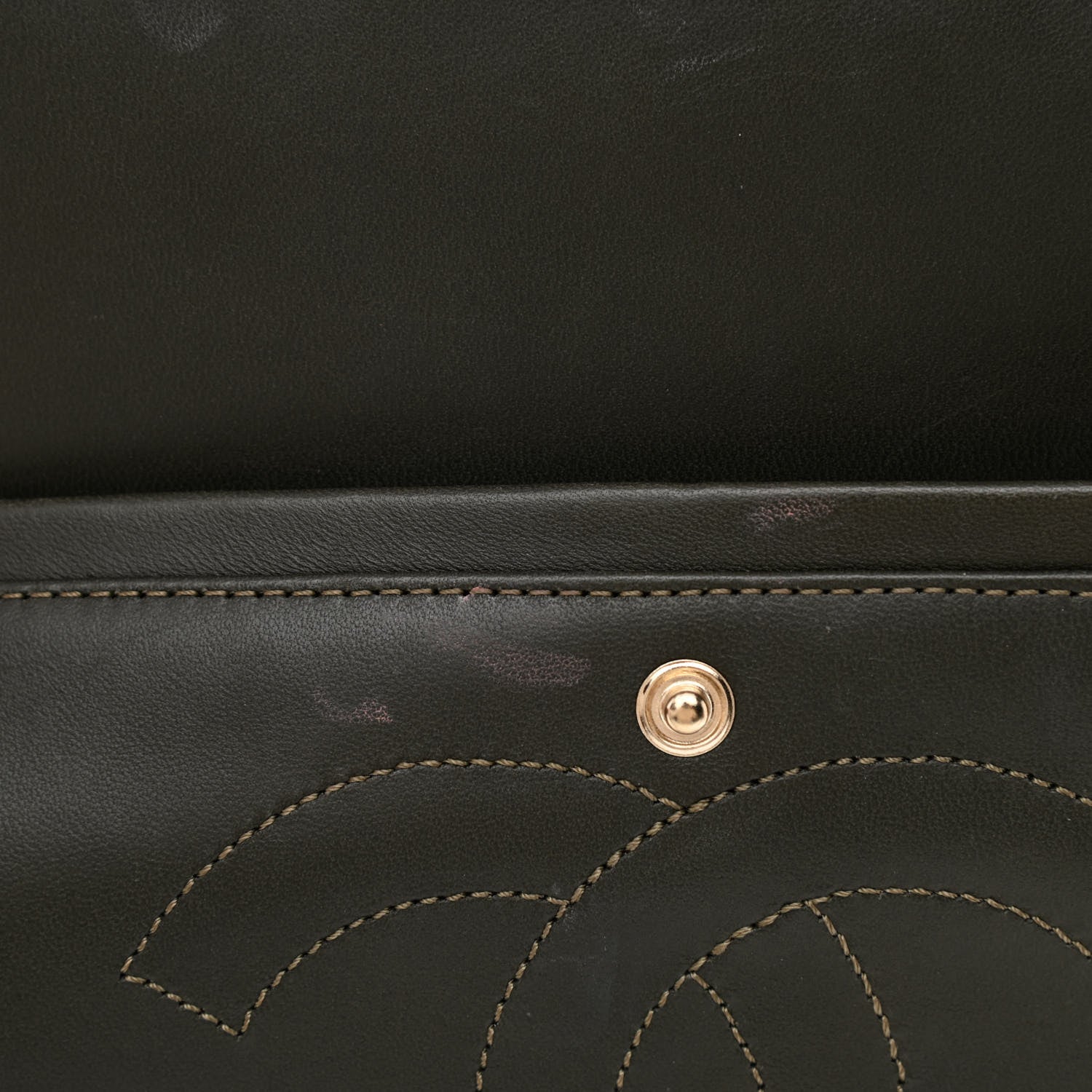 Chanel Metallic Snakeskin Jumbo Double Flap Black Gold Grey 12 of 12