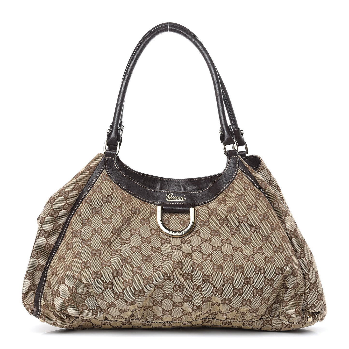 Monogram Large D Gold Hobo Dark Brown