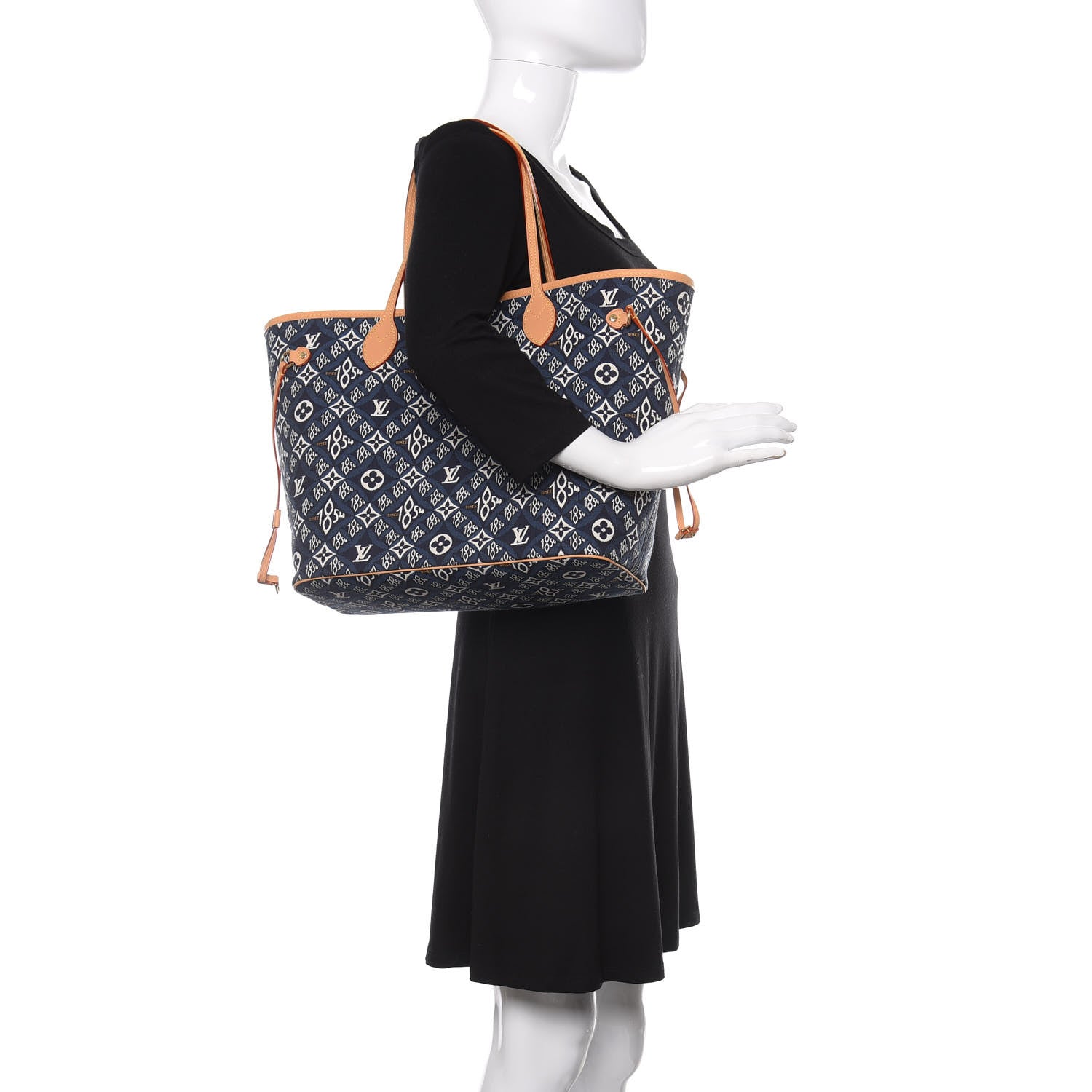Louis Vuitton Jacquard Since 1854 Neverfull MM Blue 2 of 11