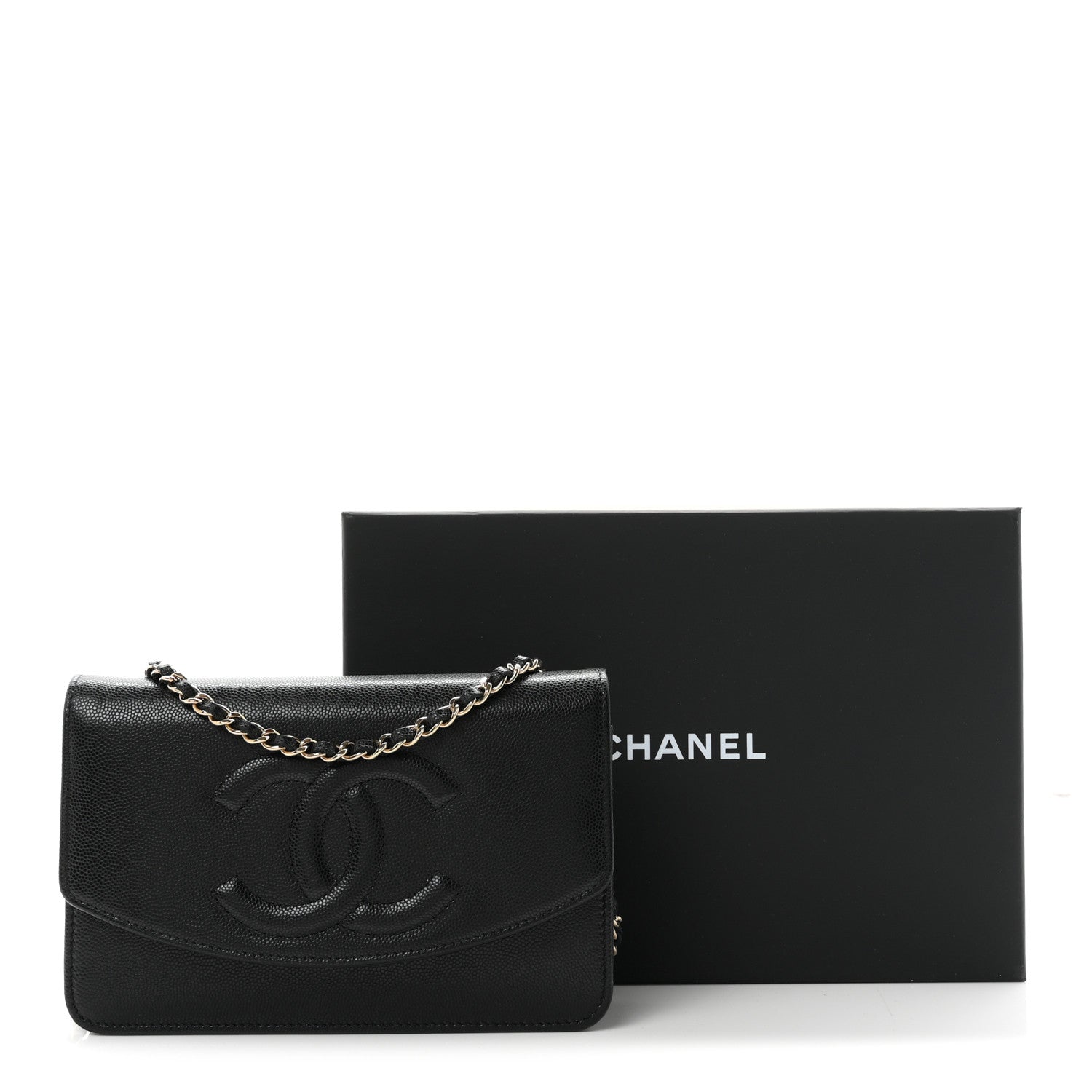 Chanel Caviar Timeless CC Wallet On Chain WOC Black 12 of 12