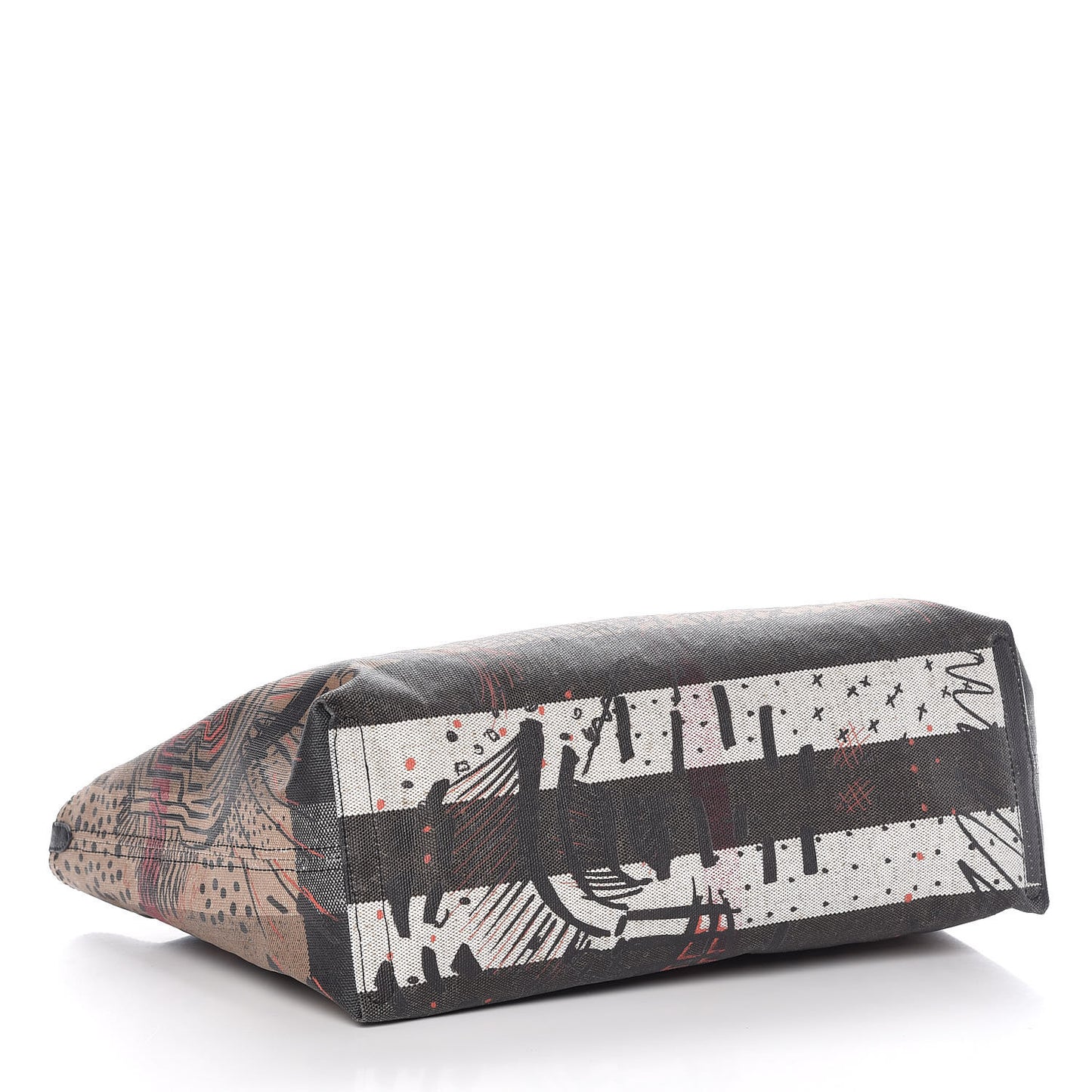 Coated Canvas Mega Check Medium Doodle Tote Black