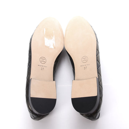 Chanel Aged Calfskin Quilted Cap Toe Ballerina Flats 37 Black 6 of 10