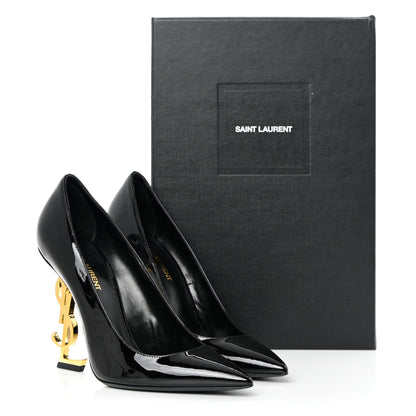 Saint Laurent Patent Opyum 110 Pumps 38 Black Gold 9 of 9