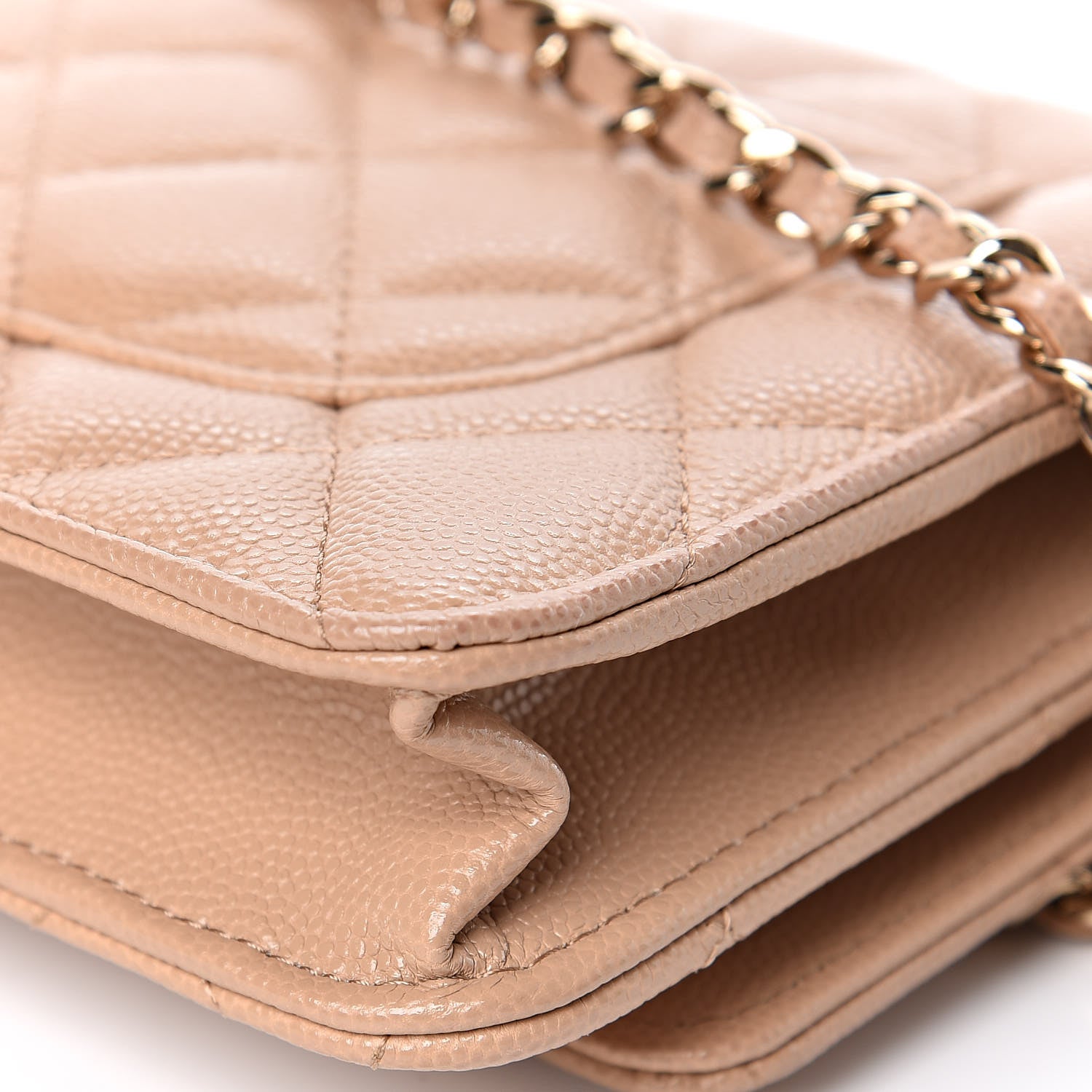 Chanel Caviar Quilted Wallet On Chain WOC Beige 13 of 14