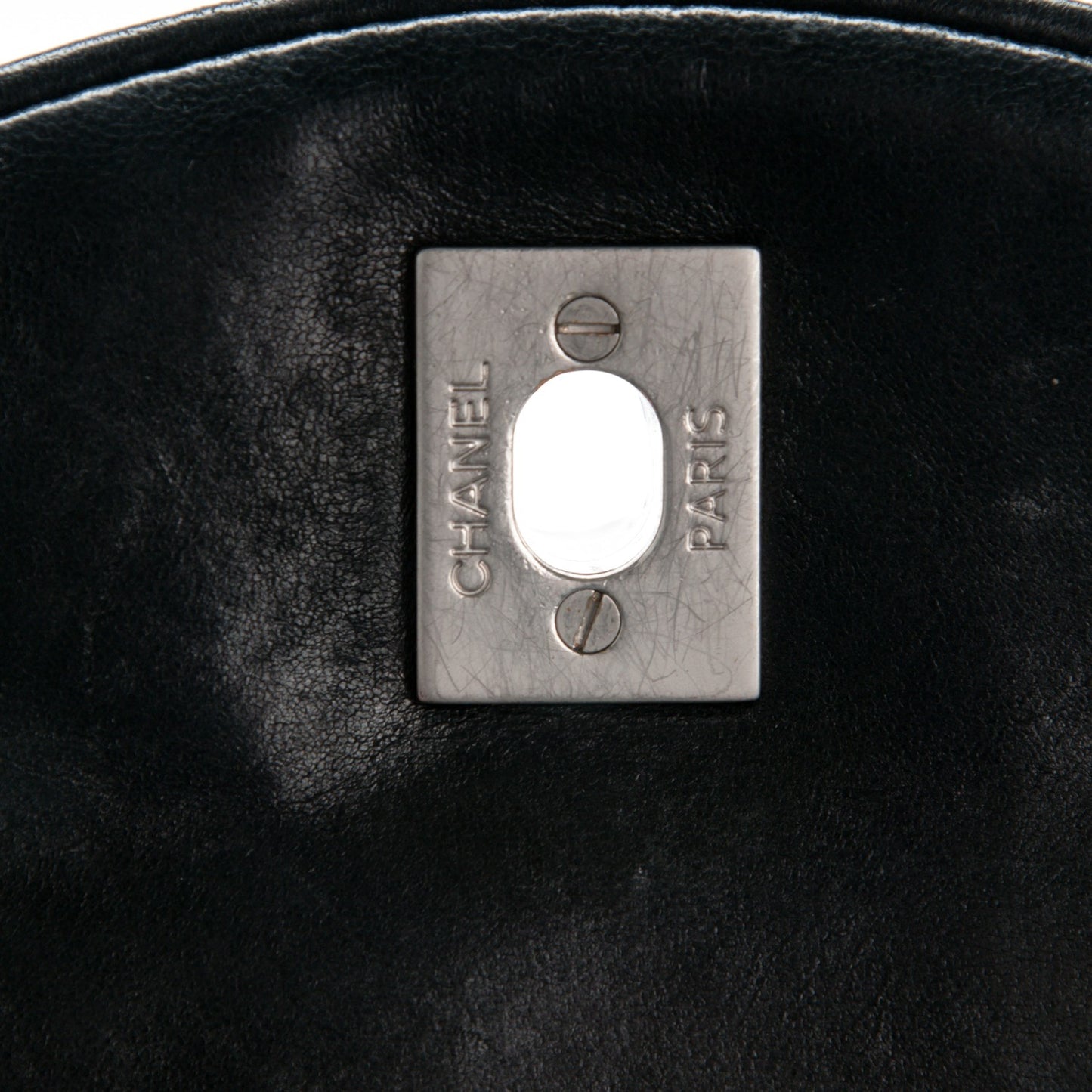 Lambskin Chevron Medium Leo Lion Flap Black