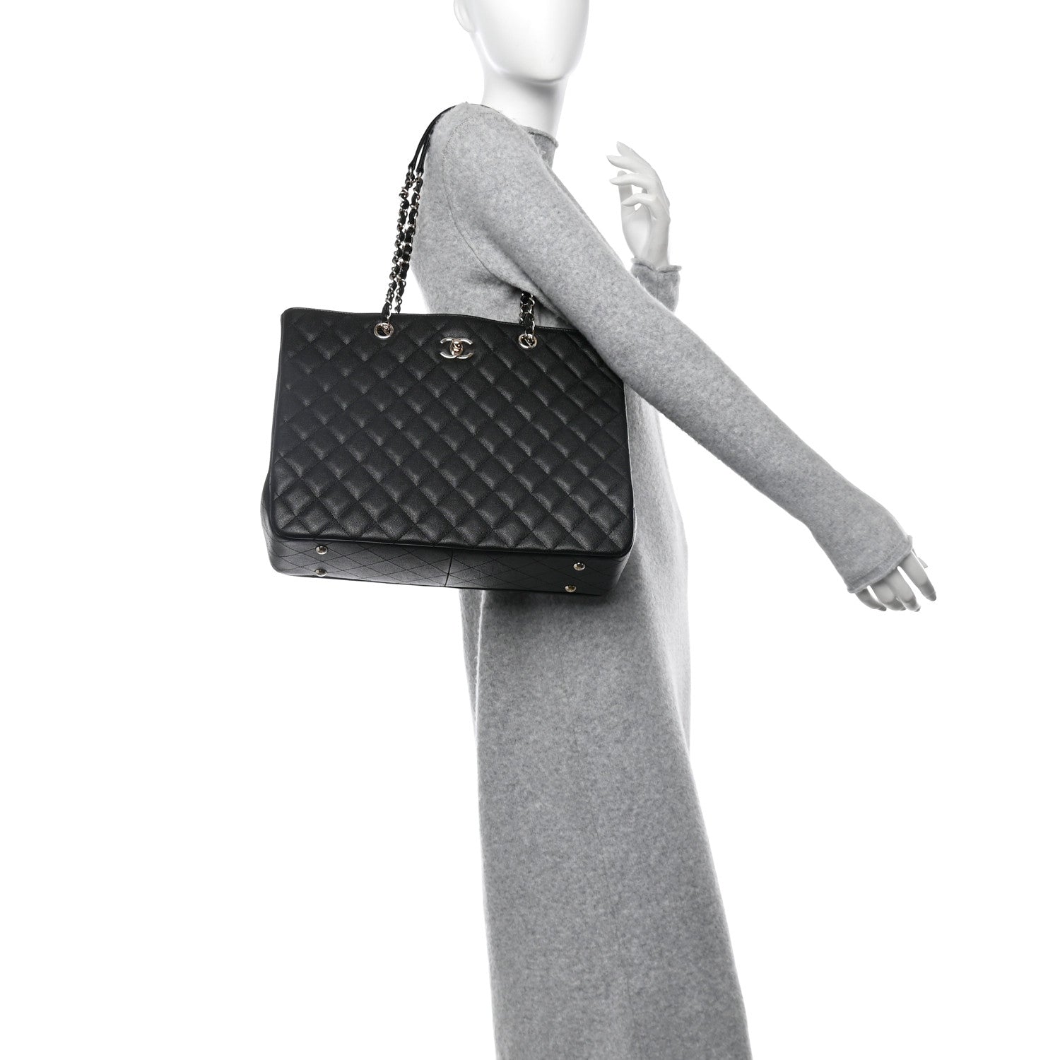 Chanel Caviar Quilted Large Shopping Tote Black 2 of 10