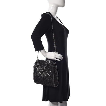 Stella McCartney Chamois Shiny Dotted Quilted Mini Falabella Tote Ruthenium 2 of 10