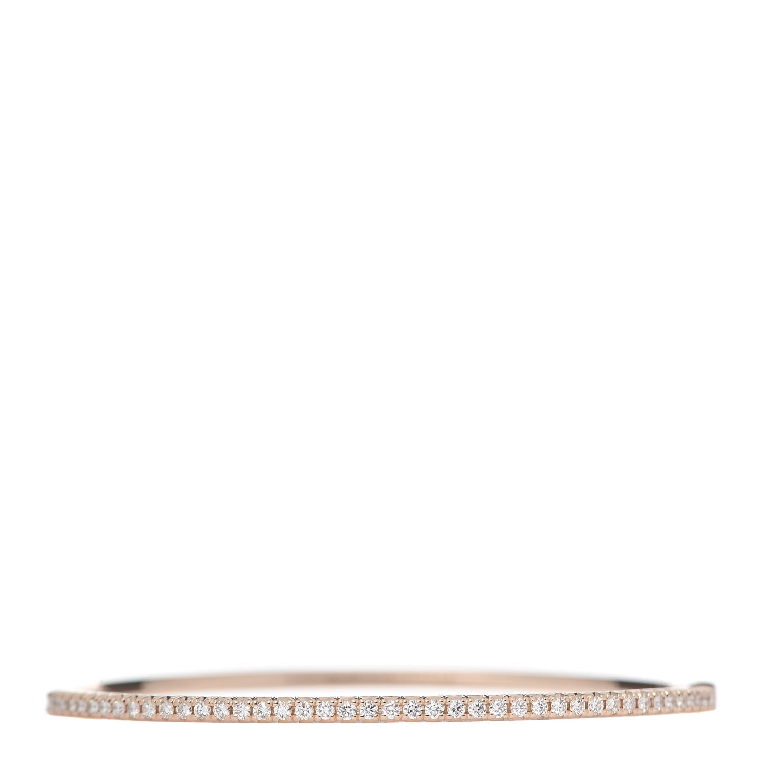 Tiffany 18K Rose Gold Diamond Metro Hinged Bangle Bracelet 1 of 6