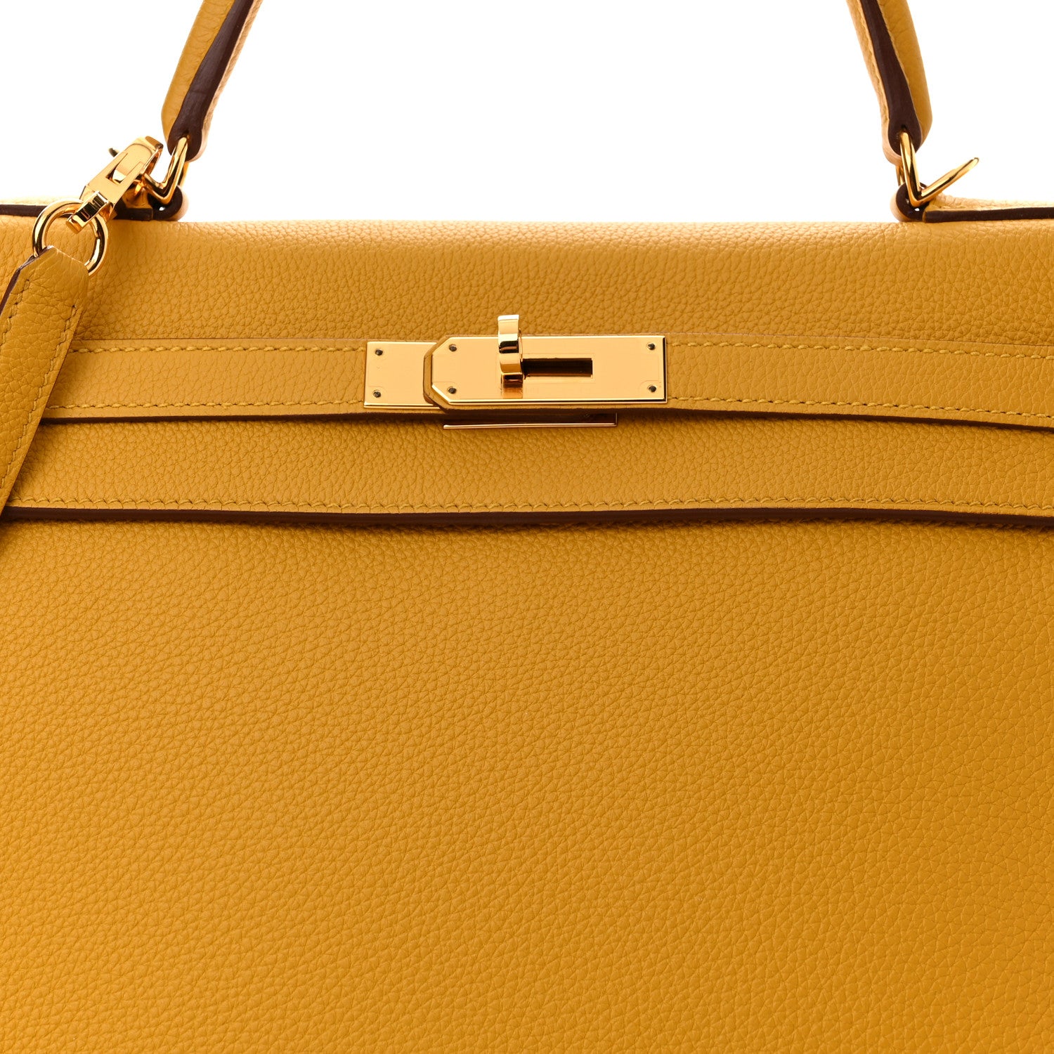 Hermes Togo Kelly Retourne 32 Jaune Ambre 8 of 15