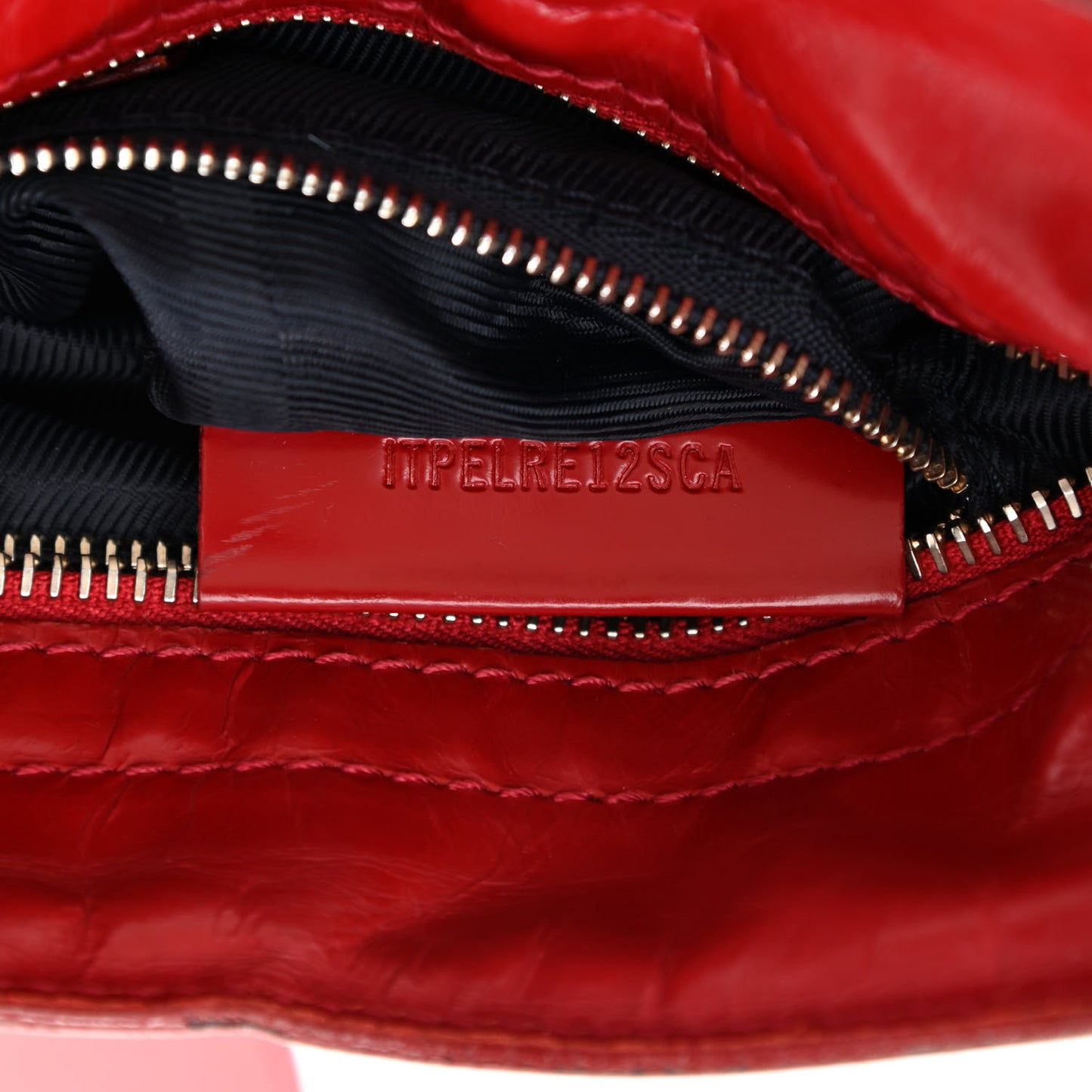 Shiny Calfskin Denim Quilted Shoulder Bag Blue Red
