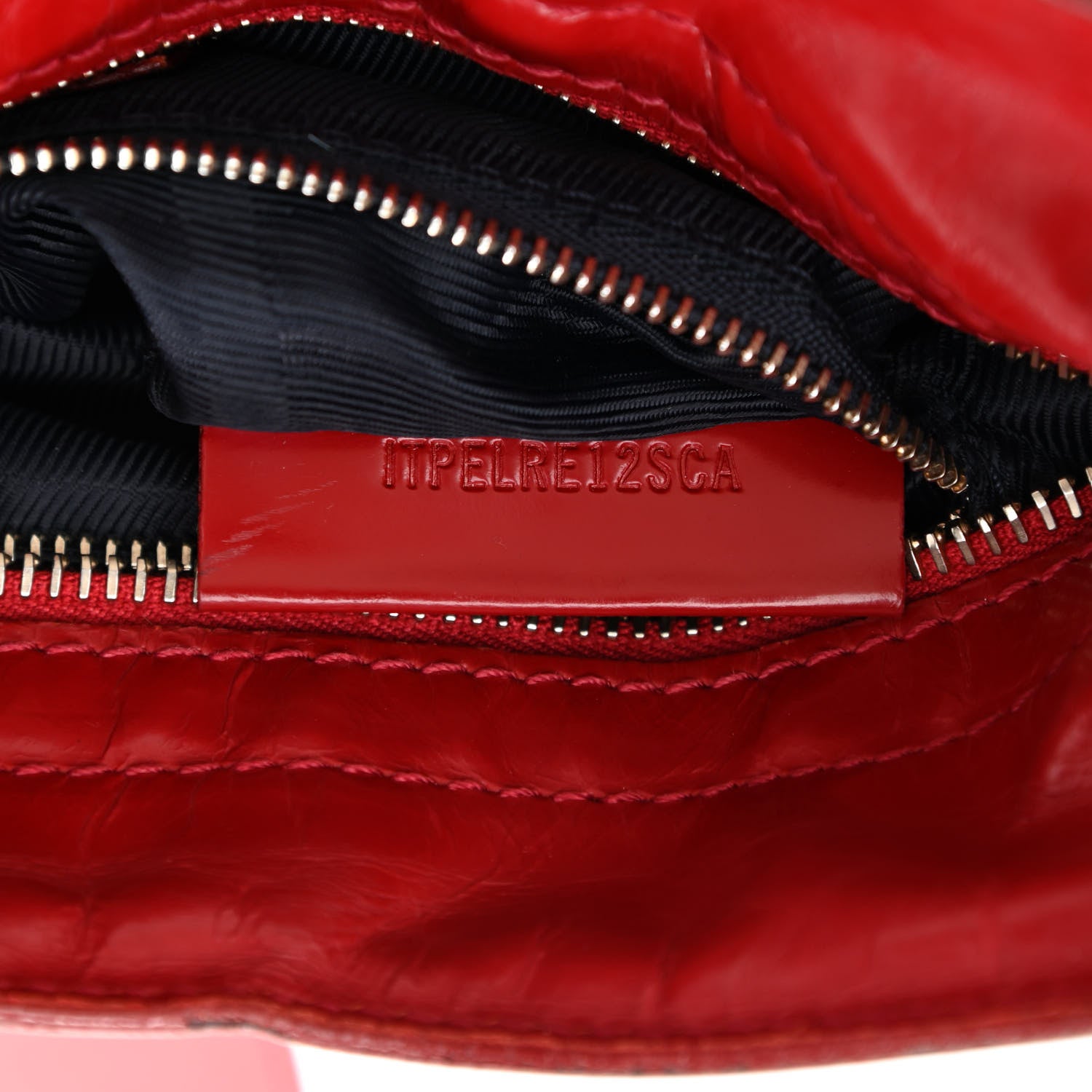 Burberry Shiny Calfskin Denim Quilted Shoulder Bag Blue Red 7 of 12