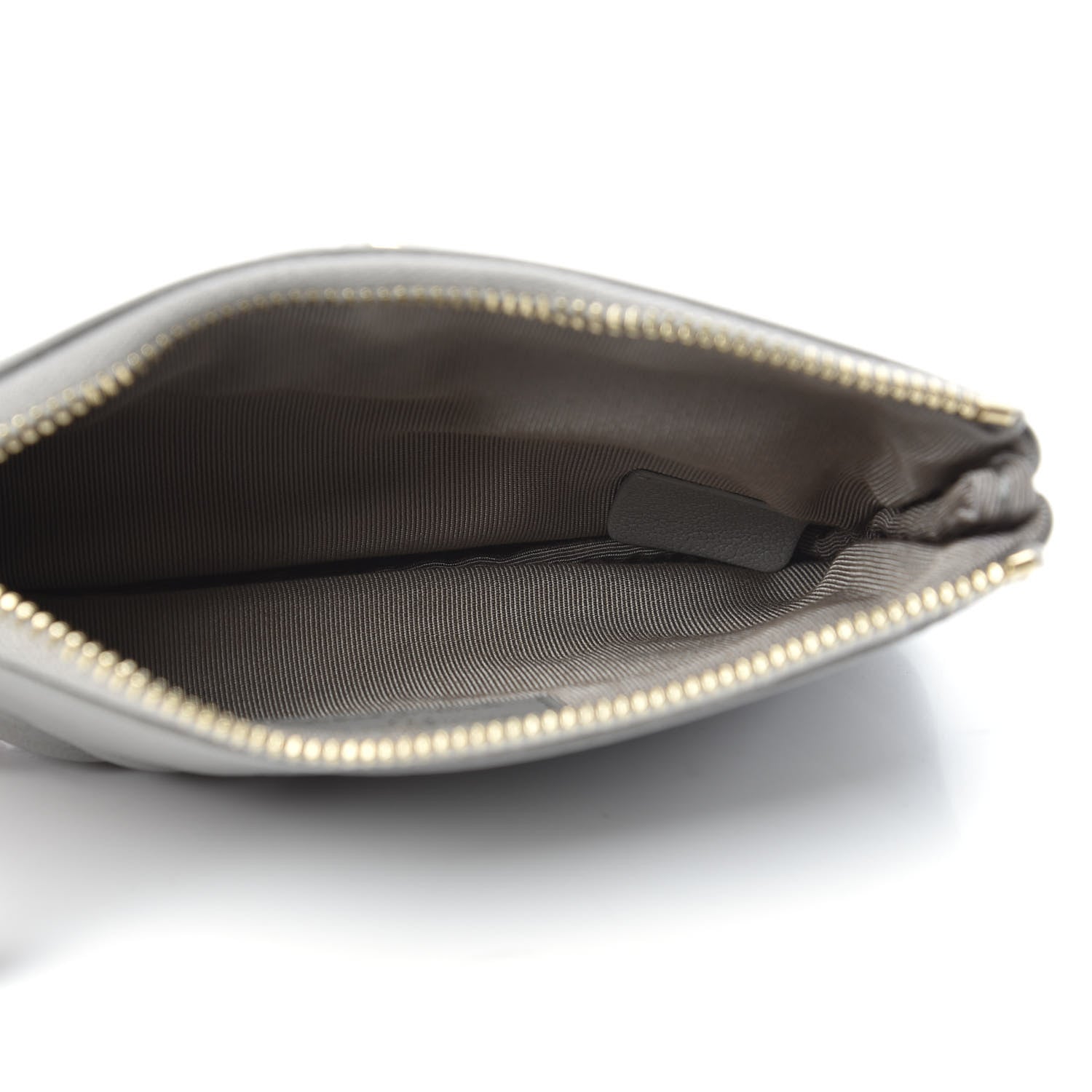 Chanel Sheepskin Chevron Quilted Small Vintage Mademoiselle Cosmetic Case Grey 5 of 9