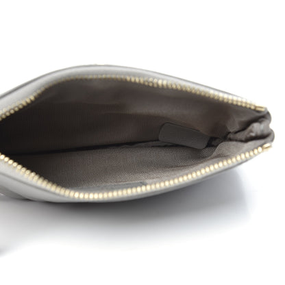 Chanel Sheepskin Chevron Quilted Small Vintage Mademoiselle Cosmetic Case Grey 5 of 9