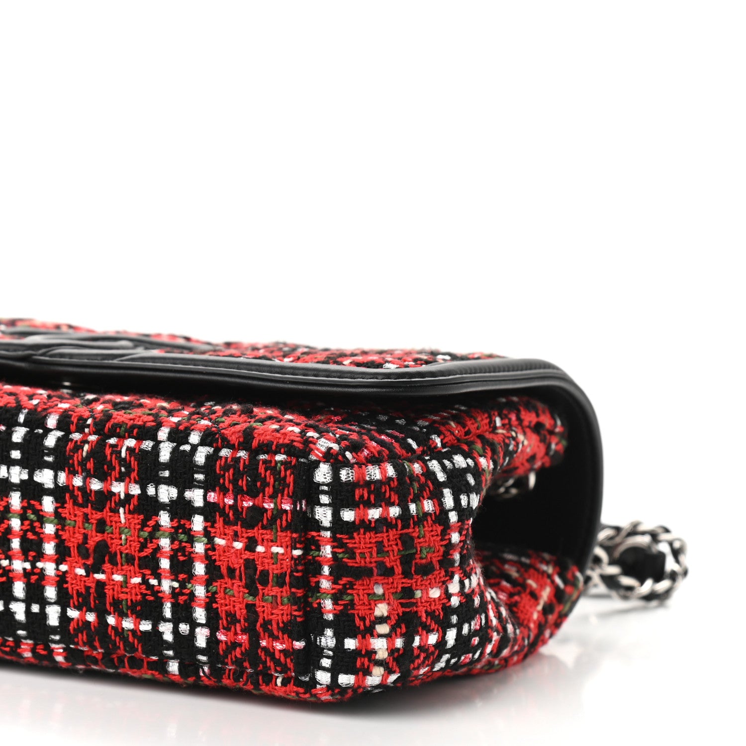 Chanel Tweed Lambskin Quilted Small CC Filigree Flap Red Black 9 of 9