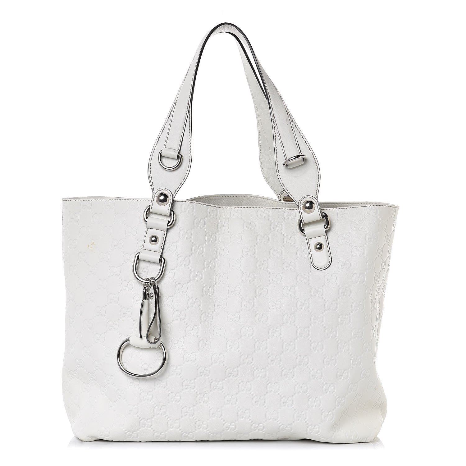 Gucci Guccissima Medium Icon Bit Tote White 1 of 7