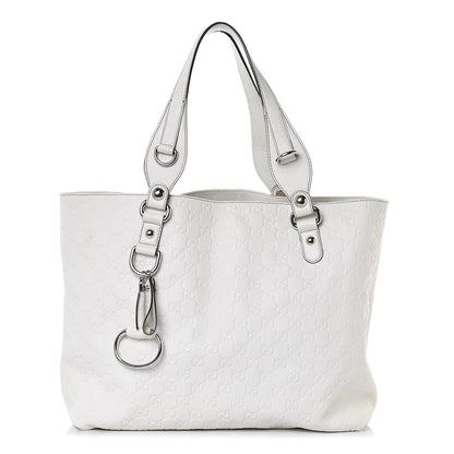 Gucci Guccissima Medium Icon Bit Tote White 1 of 7
