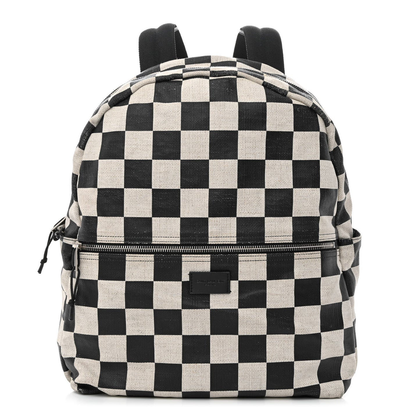 Calfskin Checked Print Nuxx Backpack Black White