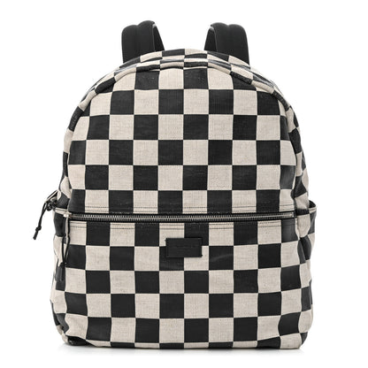 Saint Laurent Calfskin Checked Print Nuxx Backpack Black White 1 of 17