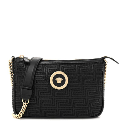 Versace Calfskin Icon Quilted Crossbody Black 1 of 12