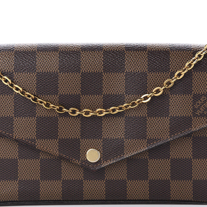 Louis Vuitton Damier Ebene Pochette Felicie Chain Wallet 14 of 15