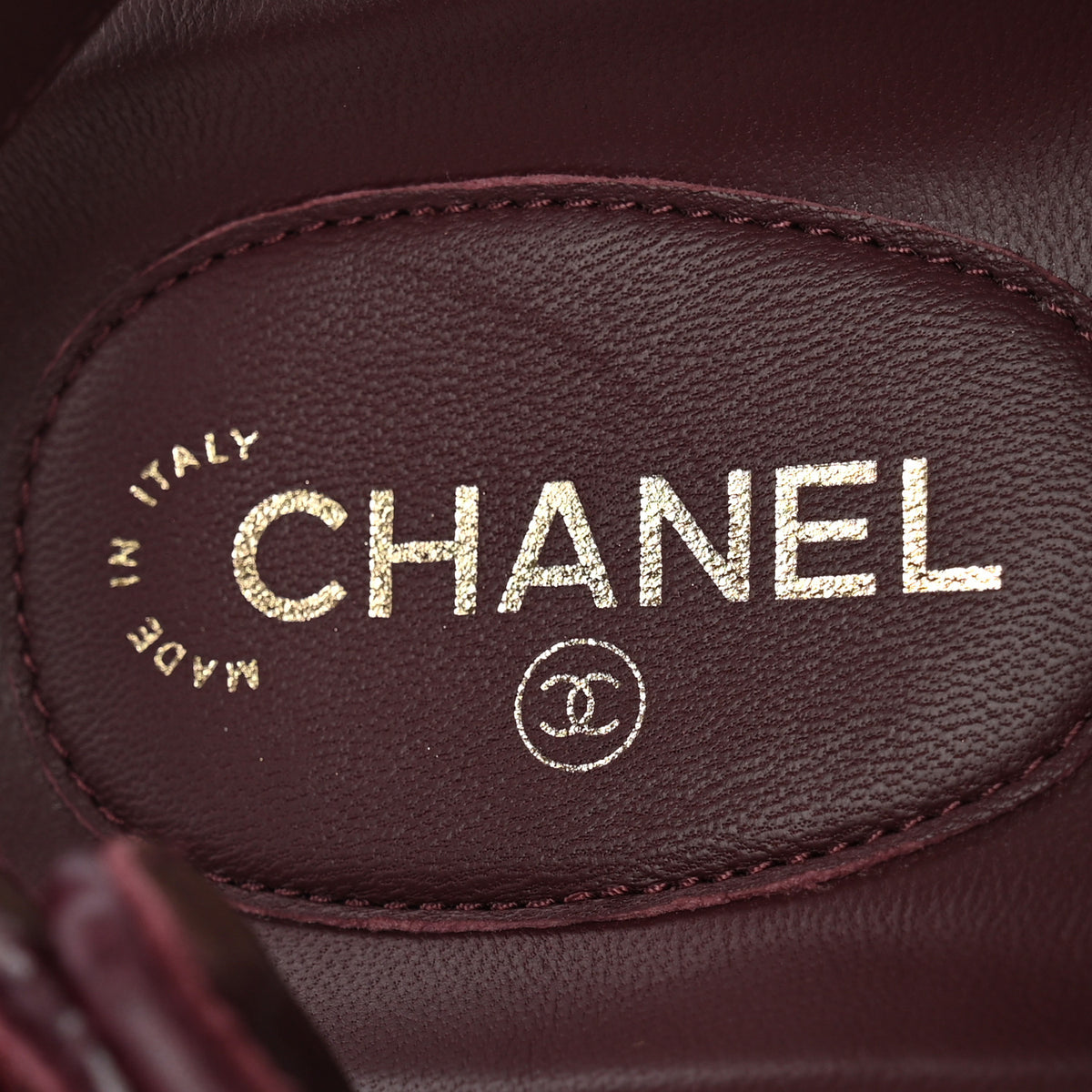 Chanel Grained Calfskin Velcro Dad Sandals 37 Burgundy 6 of 10