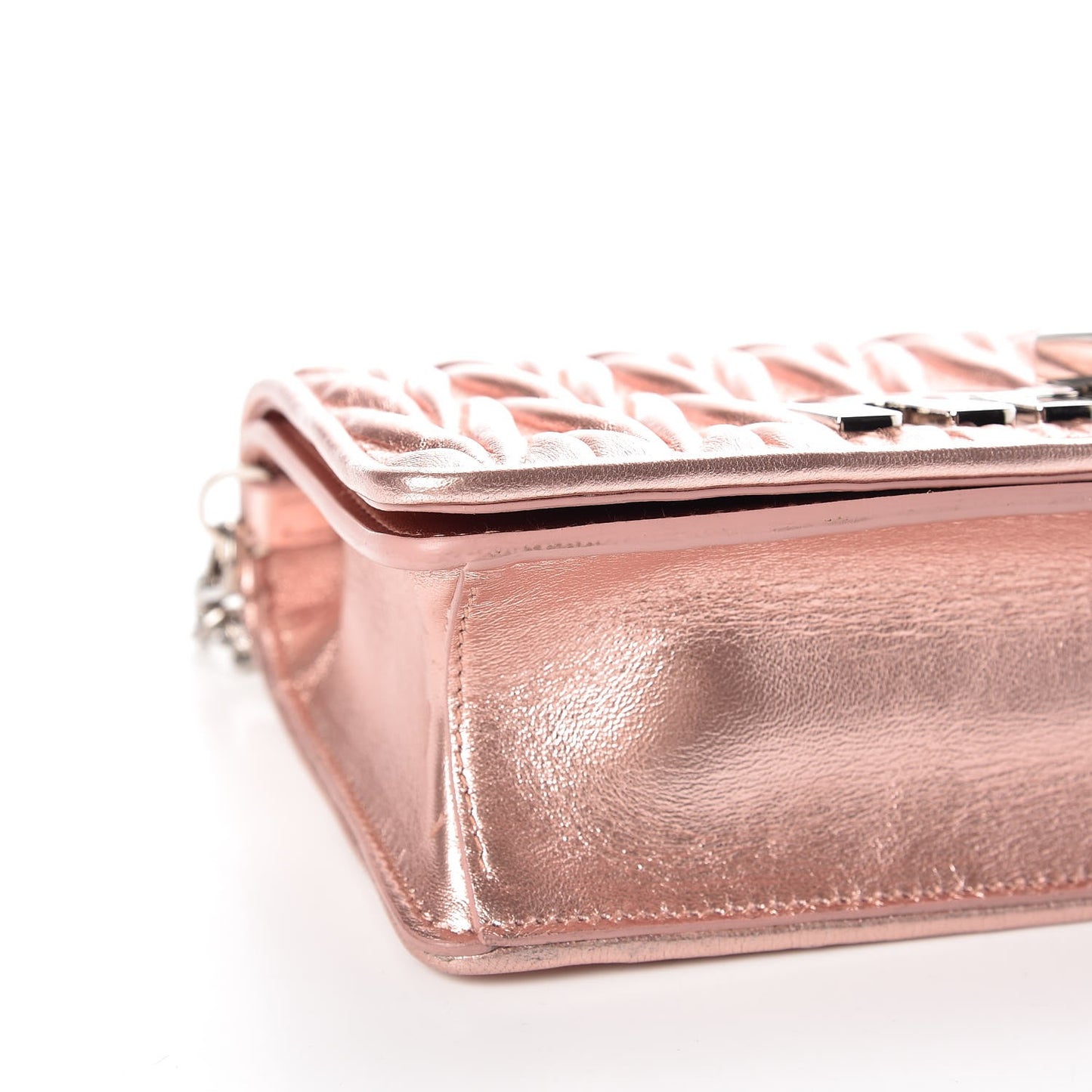 Matelasse Delice Miu Logo Bag Pink