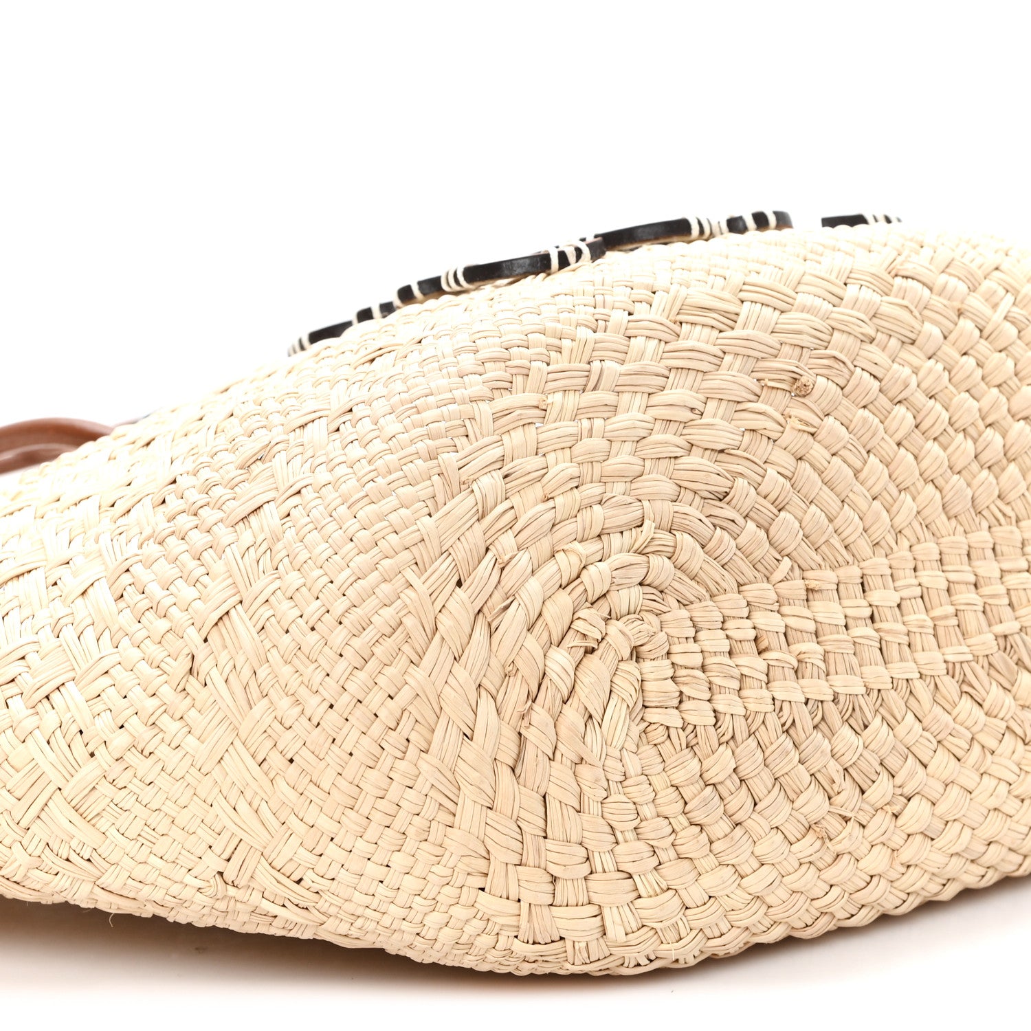 Loewe Calfskin Raffia Paulas Ibiza Small Anagram Basket Tote Bag Natural Tan 9 of 10