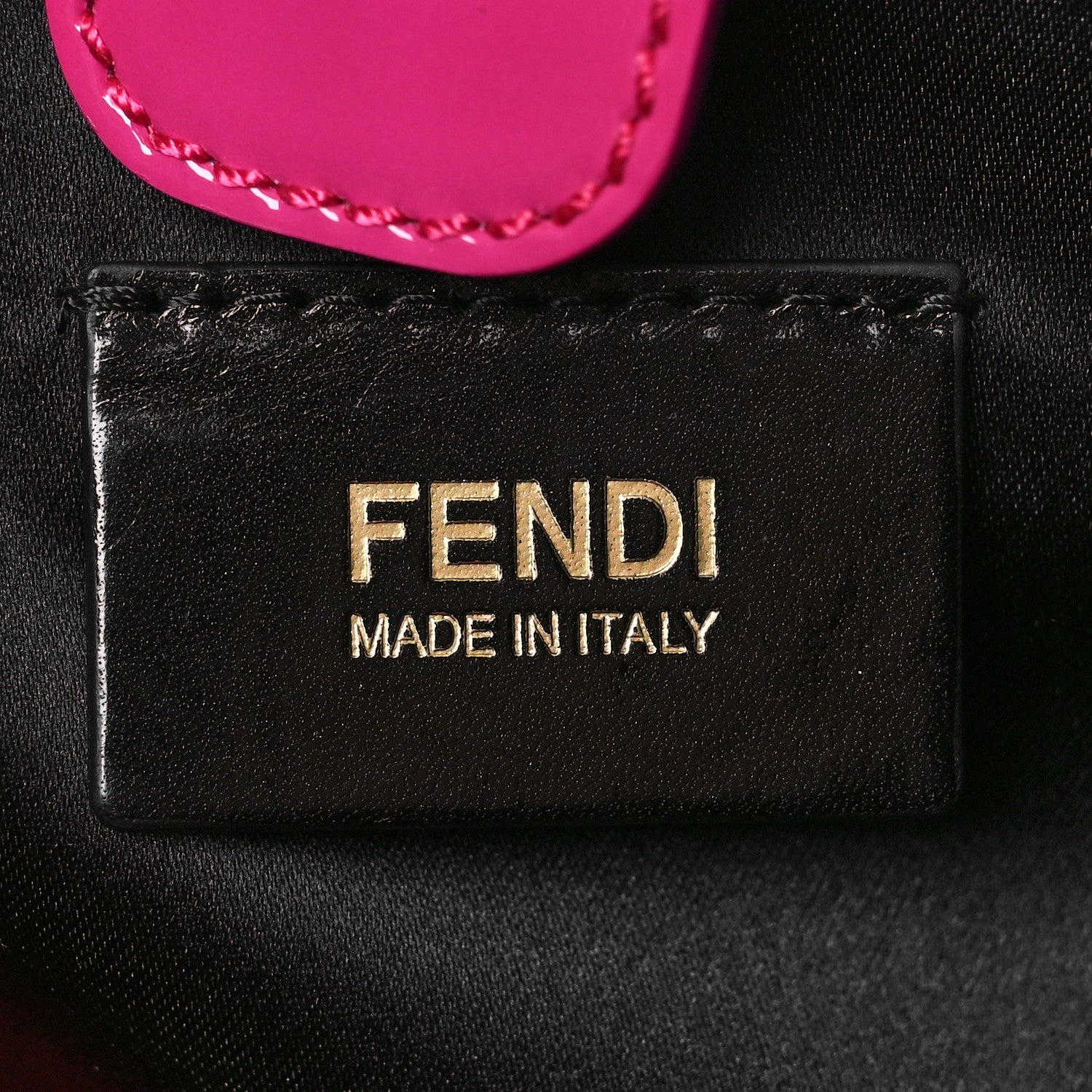 Fendi Zucchino Forever Shoulder Bag Black Pink 6 of 10