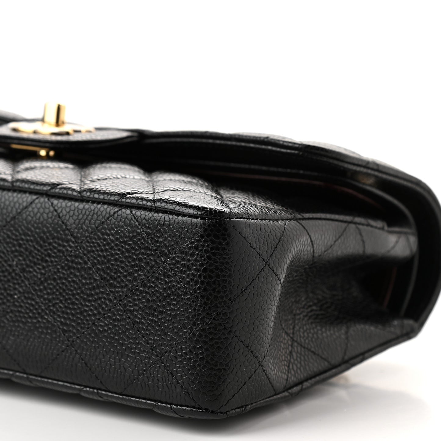Caviar Quilted Small Double Flap Black