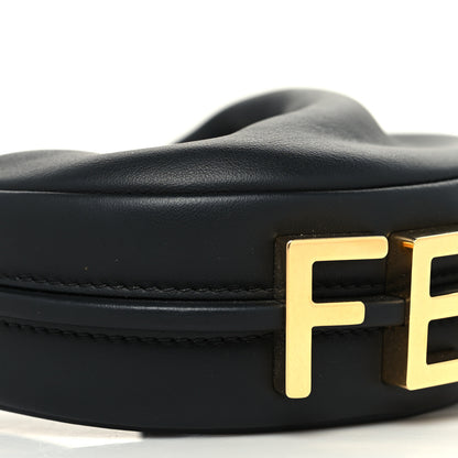 Fendi Vitello Grace Matte Nano Fendigraphy Hobo Charm Black 9 of 10