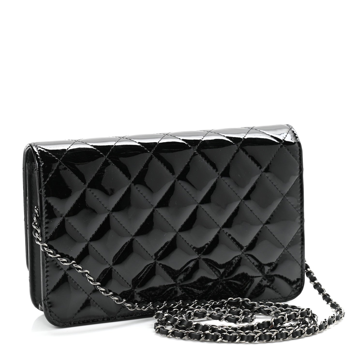 Chanel Patent Quilted Golden Class Wallet on Chain WOC Black 3 of 11