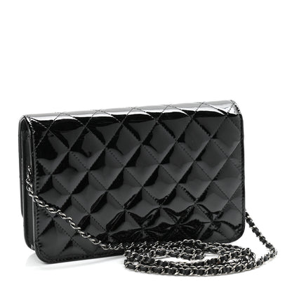 Chanel Patent Quilted Golden Class Wallet on Chain WOC Black 3 of 11