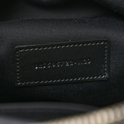 Saint Laurent Raffia Calfskin Rive Gauche Zipped Pouch Naturale Black 6 of 7