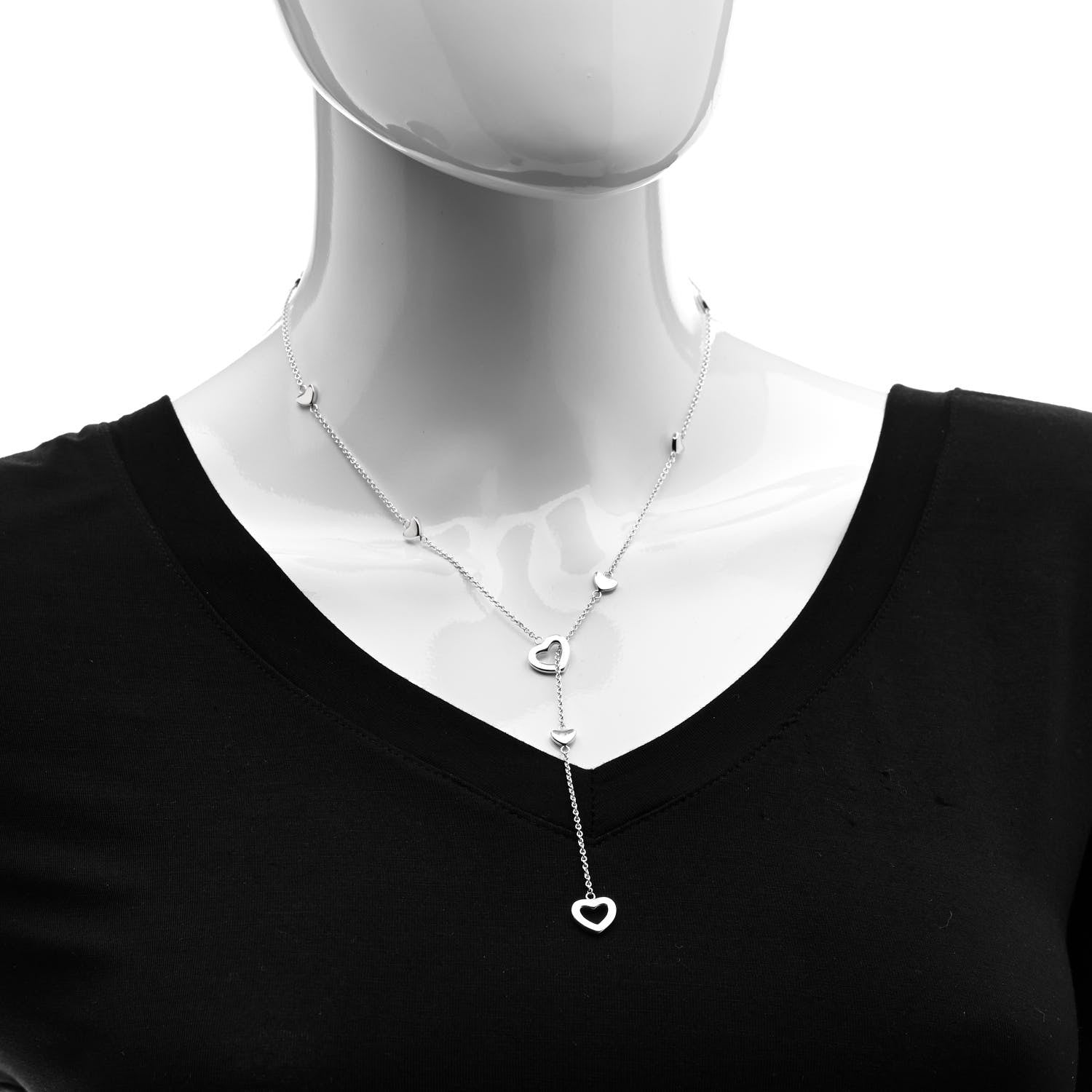 Tiffany Sterling Silver Heart Lariat Necklace 2 of 5