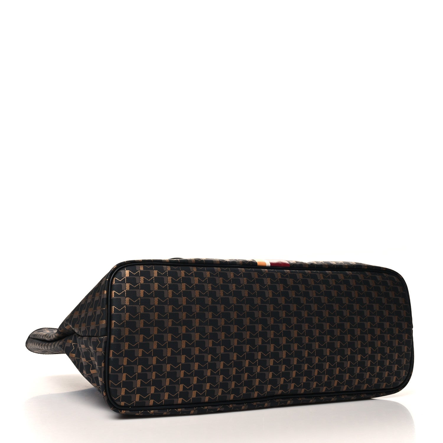 Moynat Canvas 1920 Calfskin Oh! Tote Ruban GM Carbon Bronze Ochre Bordeaux 4 of 10