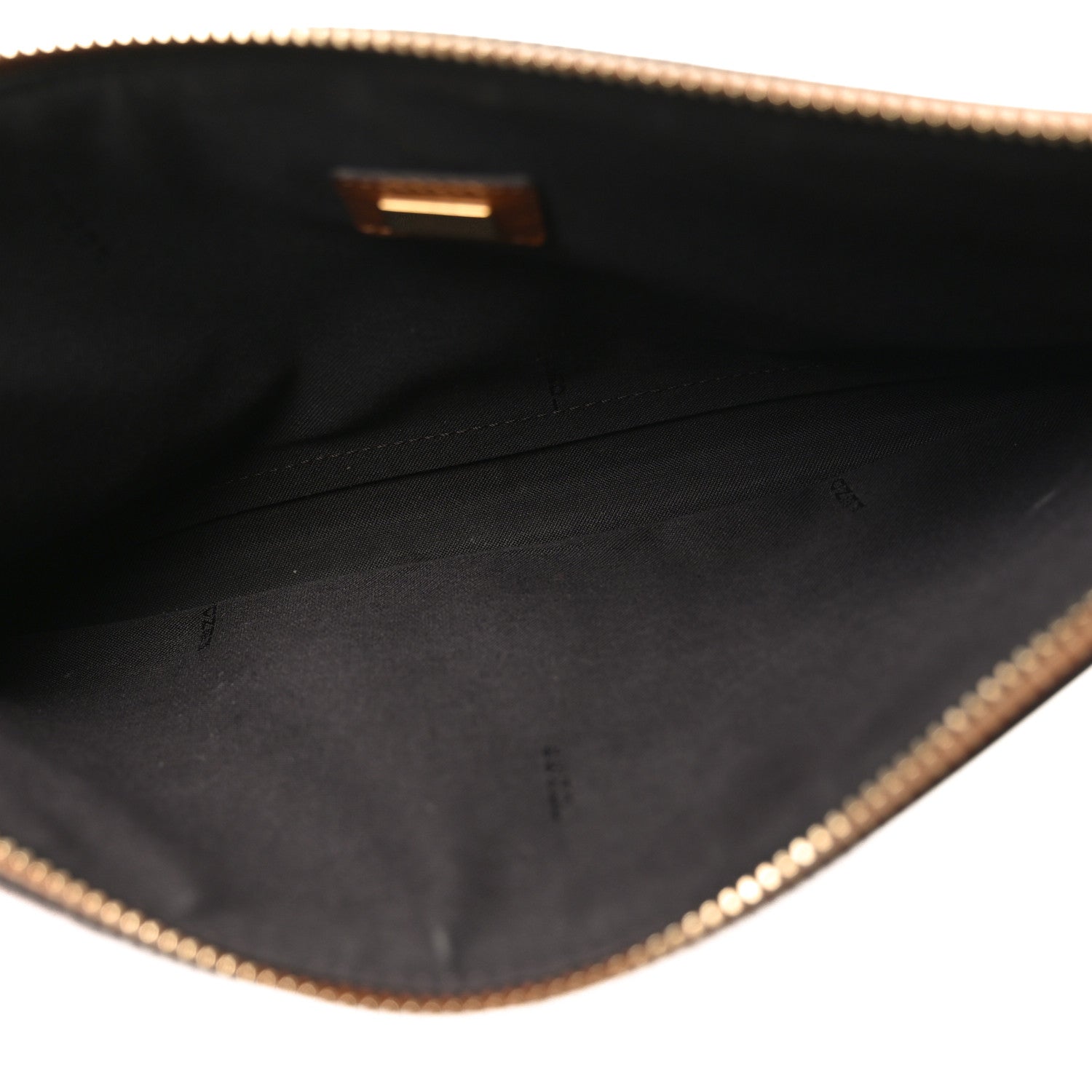 Fendi Vitello King Logo Embossed Medium Flat Pouch Cuoio 5 of 7