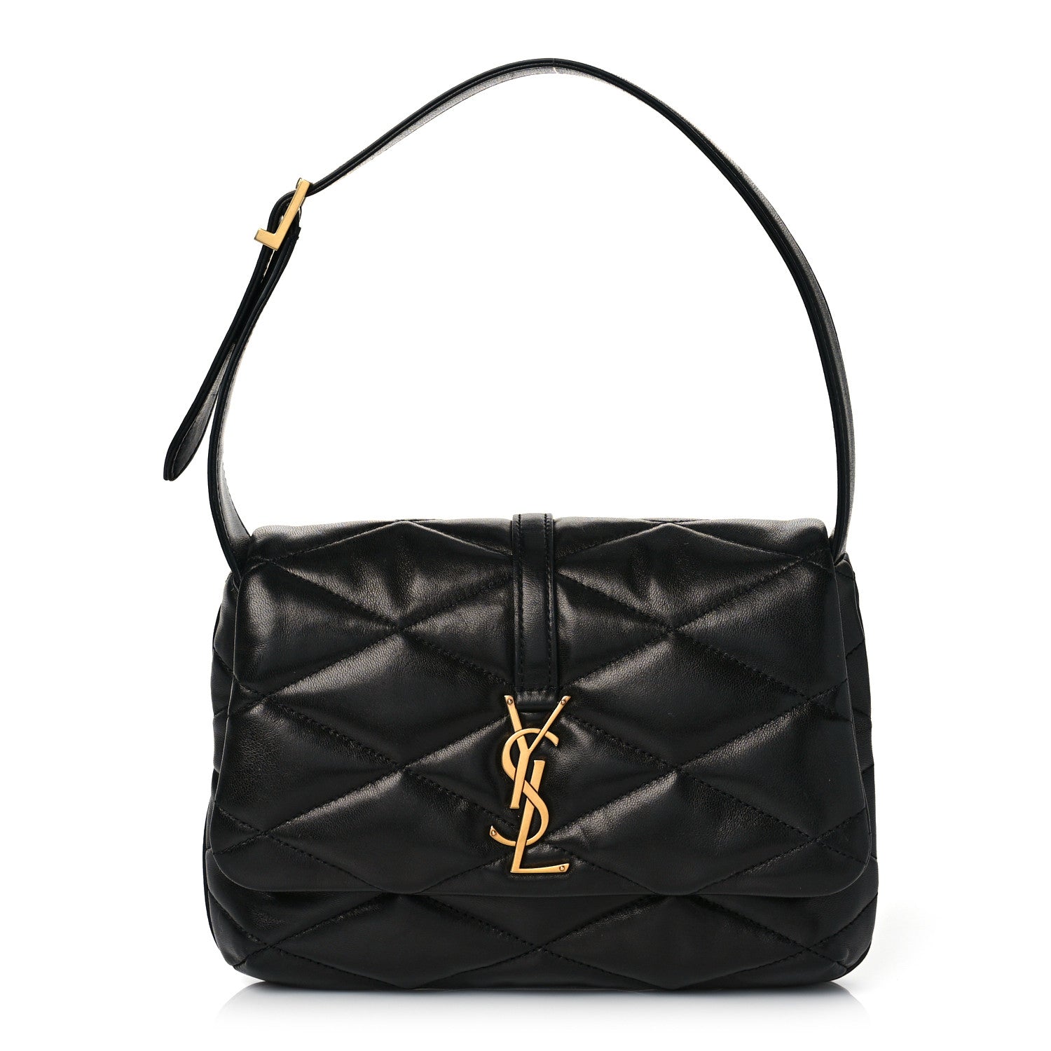 Saint Laurent Lambskin Quilted Le 57 Diamond Shoulder Bag Black 1 of 8