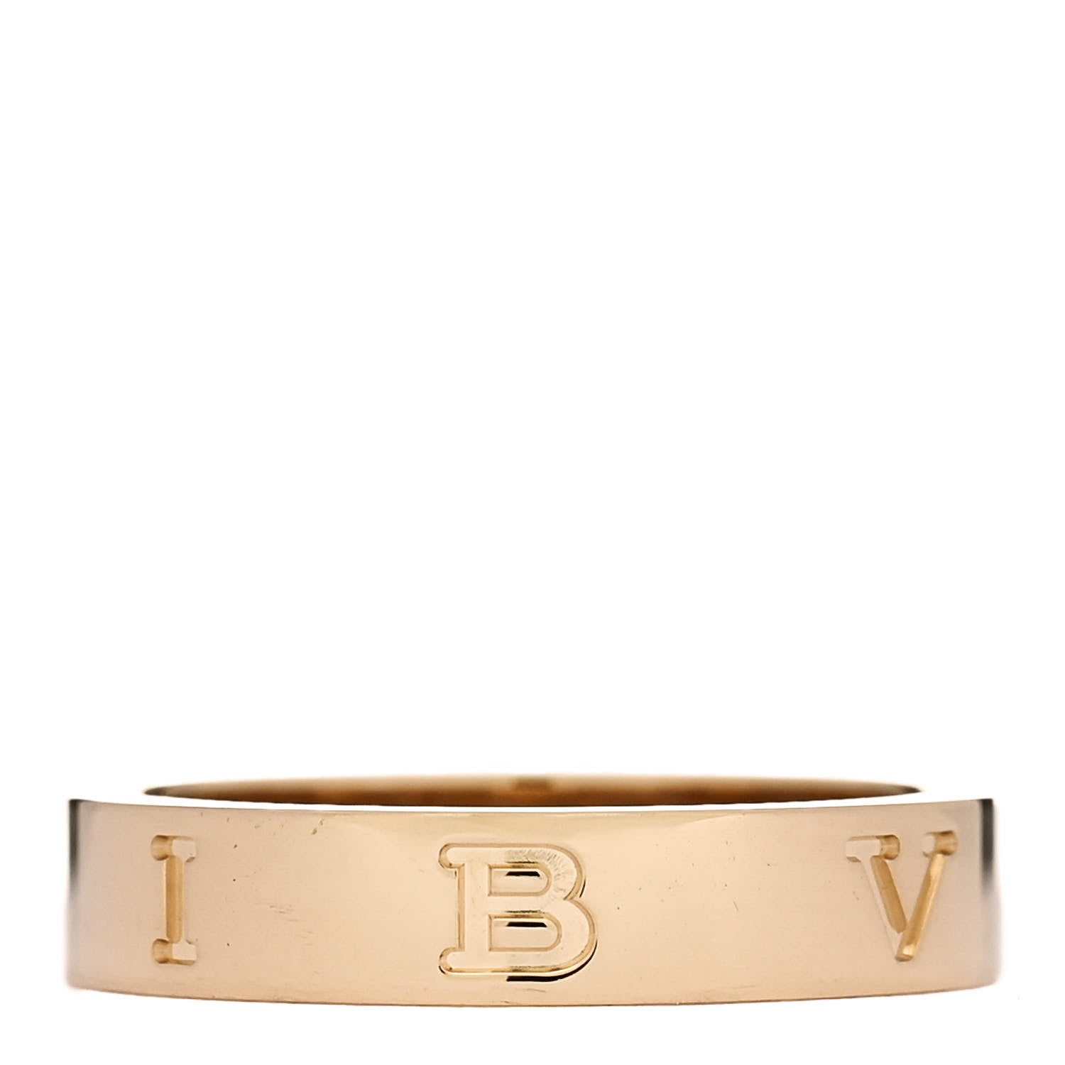 Bulgari 18K Yellow Gold Logo Band Ring 50 5.25 1 of 5