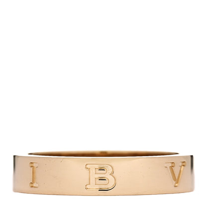 Bulgari 18K Yellow Gold Logo Band Ring 50 5.25 1 of 5