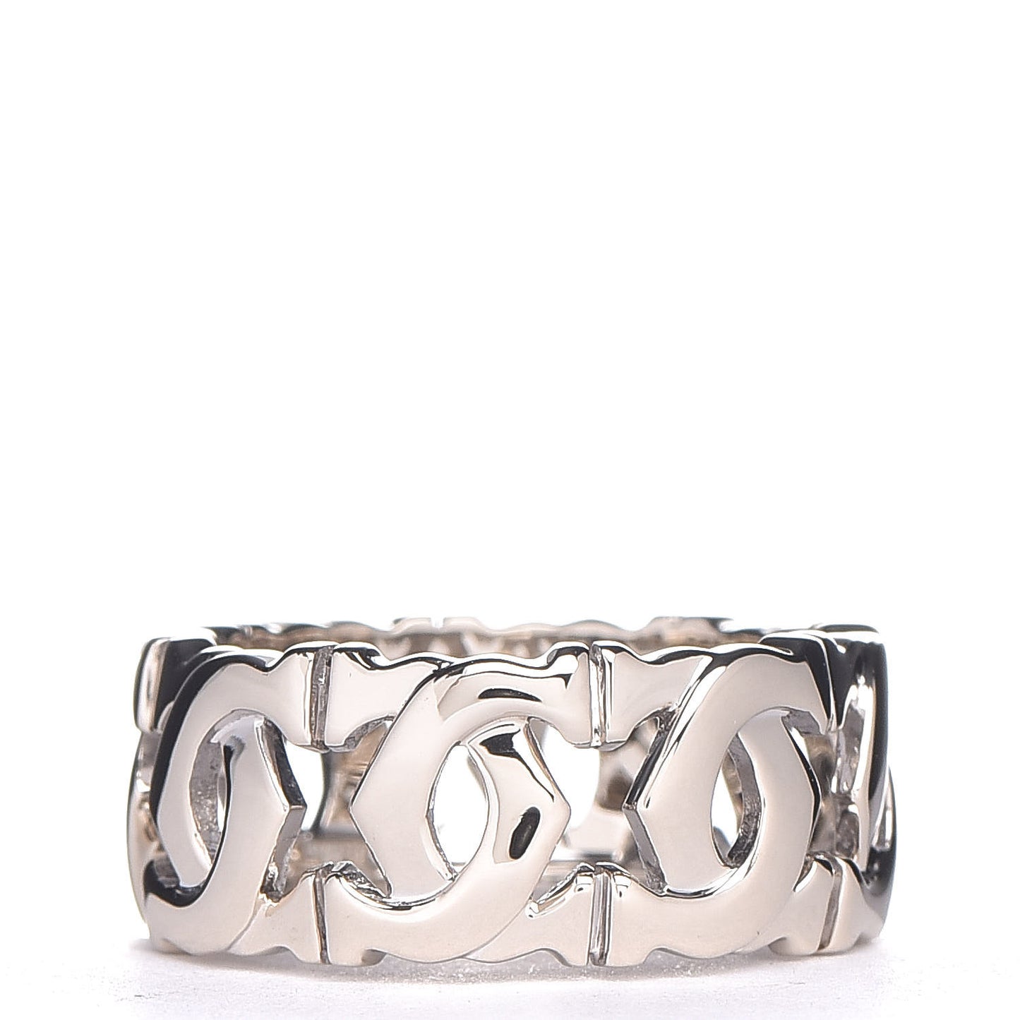CARTIER 18K White Gold Entrelaces Ring 49 4.75