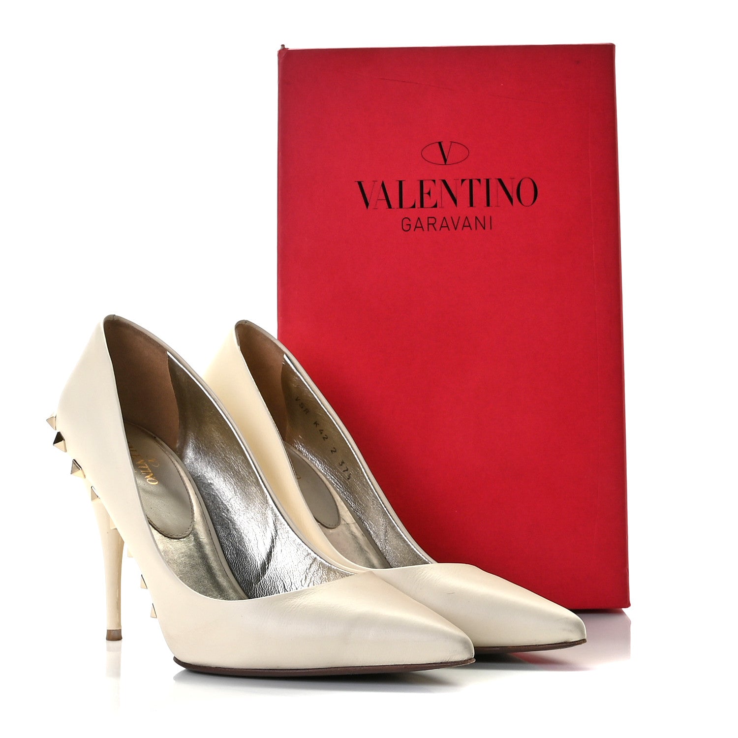 Valentino Garavani Nappa Rockstud Jaw Stud 100mm Pumps 37.5 Ivory 12 of 12