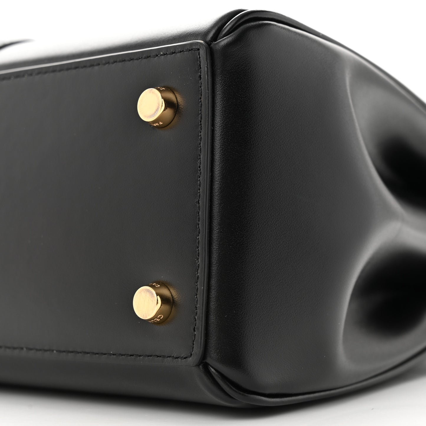 Satinated Calfskin Small 16 Top Handle Bag Black
