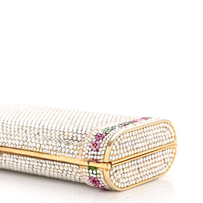 Judith Leiber Swarovski Crystal Pearl Floral Minaudiere Clutch Gold Multicolor 10 of 13