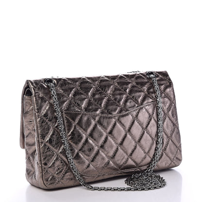 Chanel Metallic Aged Calfskin Quilted 2.55 Reissue 226 Argent Fonce 3 of 11