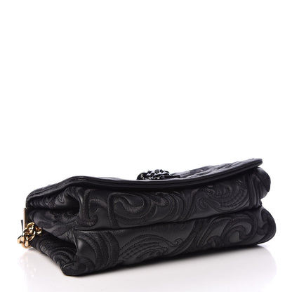 Versace Nappa Embroidered Baroque Palazzo Sultan Shoulder Bag Black 4 of 9