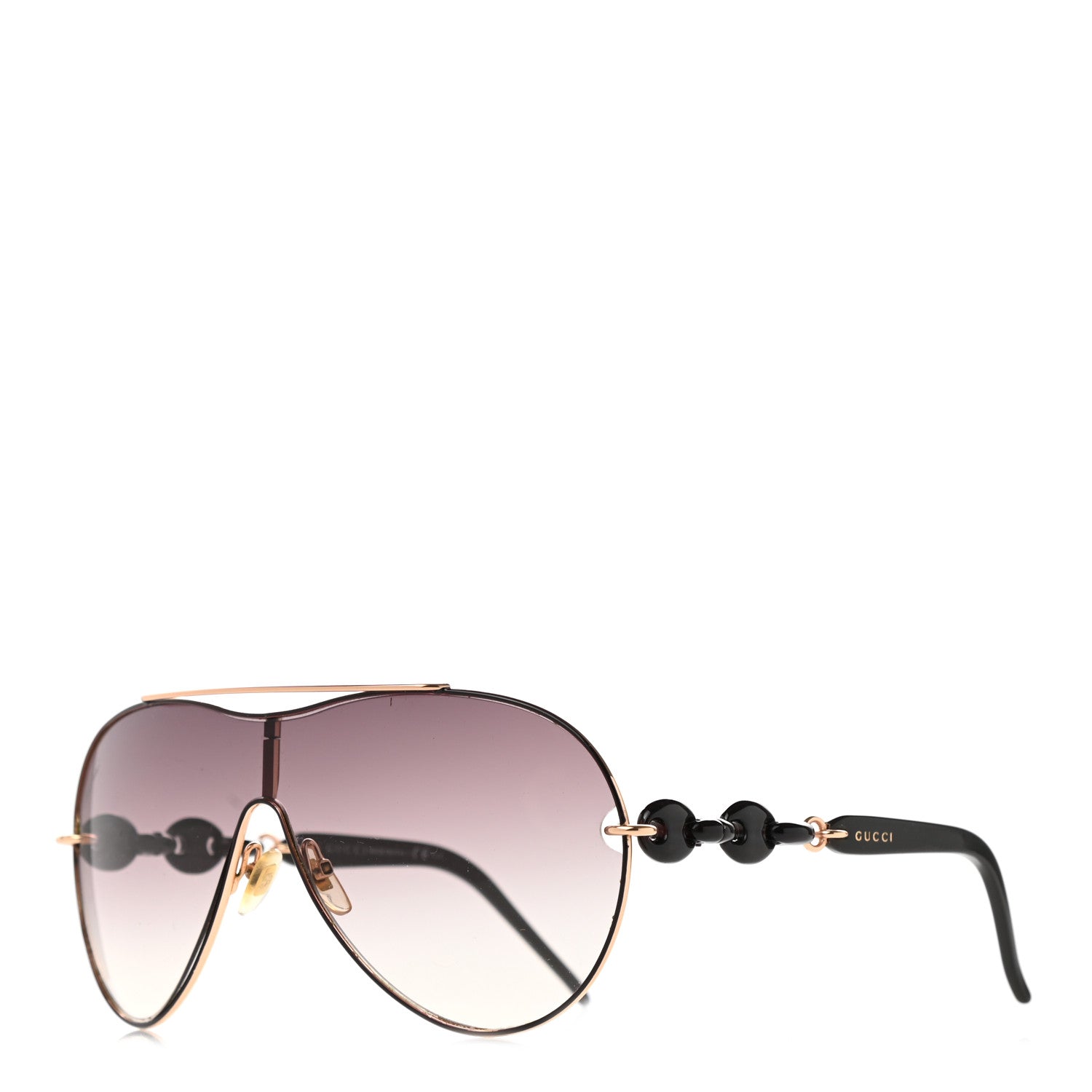 Gucci Marina Chain Aviator Sunglasses Gold Black 1 of 8