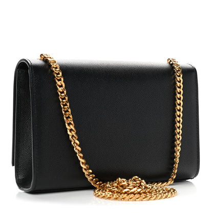 Saint Laurent Grain De Poudre Small Classic Monogram Kate Tassel Satchel Black 2 of 4
