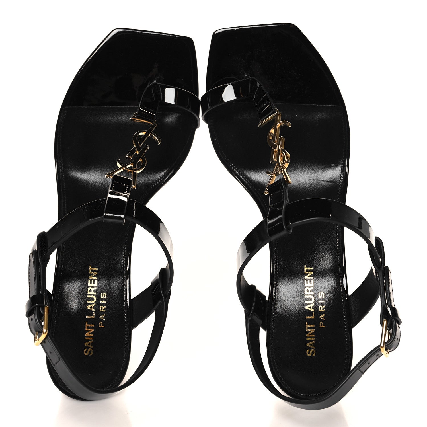 Saint Laurent Calfskin Cassandra 75 Sandals 38 Black 2 of 9