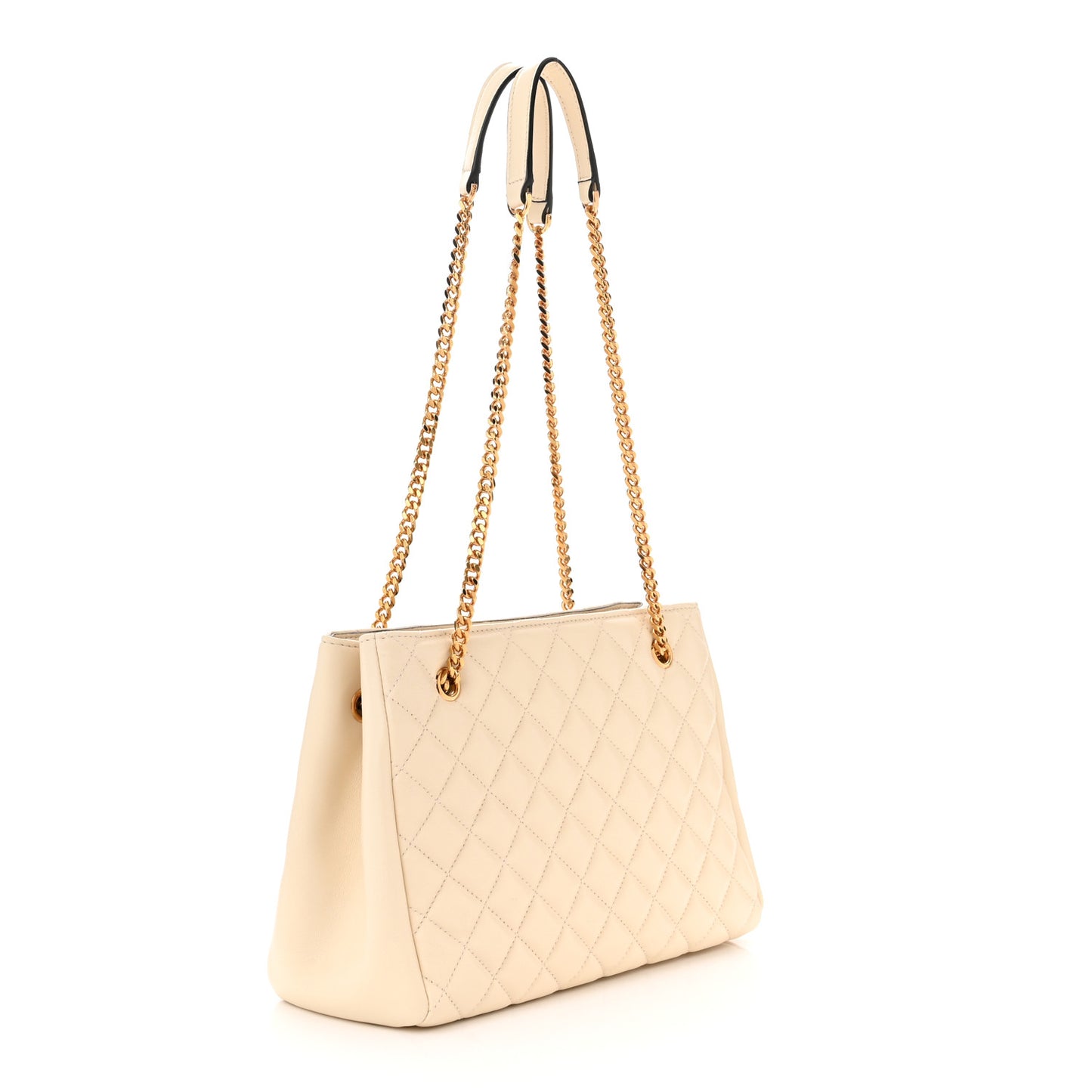 Nappa Quilted Medusa Chain Shoulder Bag Beige