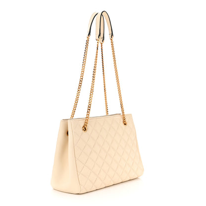 Versace Nappa Quilted Medusa Chain Shoulder Bag Beige 3 of 9